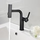 preview thumbnail 3 of 12, Modern 180 Degree Swivel Single Handle Bathroom Faucet with Pull Down Sprayer 3-Function Mode