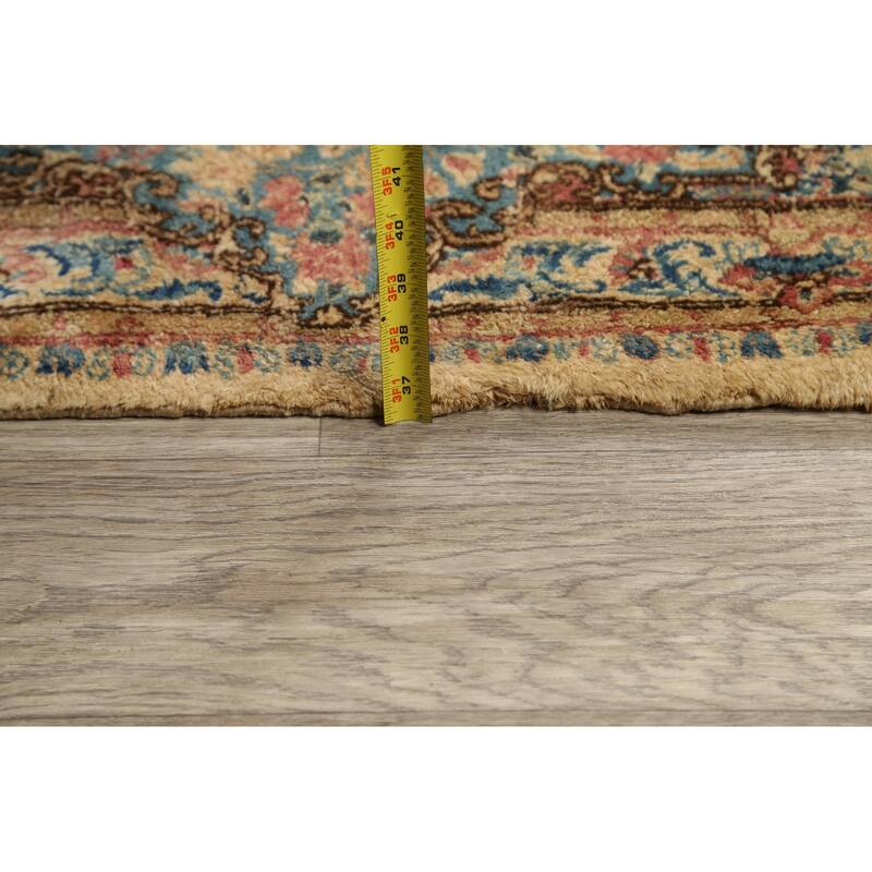 Vegetable Dye Floral Kerman Persian Area Rug Handmade Wool Carpet - 8'9" x 11'5"