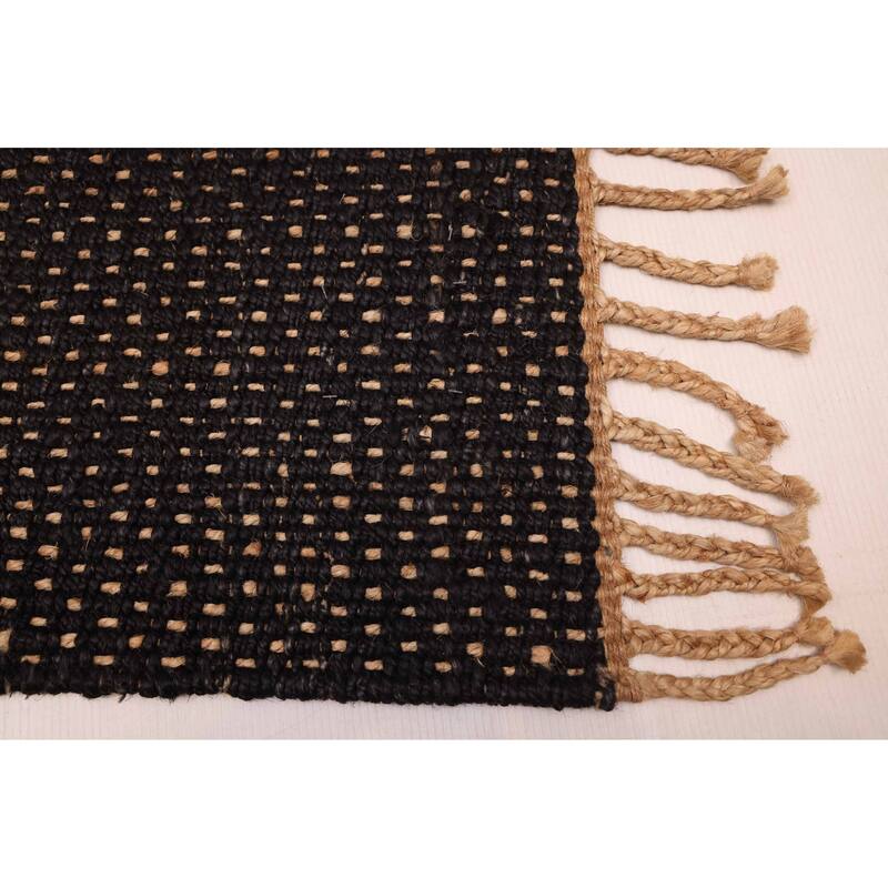 ECARPETGALLERY Flat-Weave Palas Denizli Black Jute Rug - 5'2 x 7'6