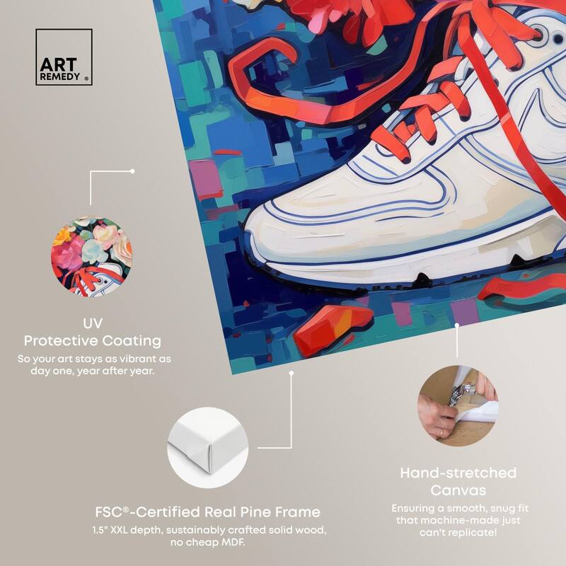 Whimsical Sneaker with Flowers Canvas by Art Remedy, Gallery Wrapped