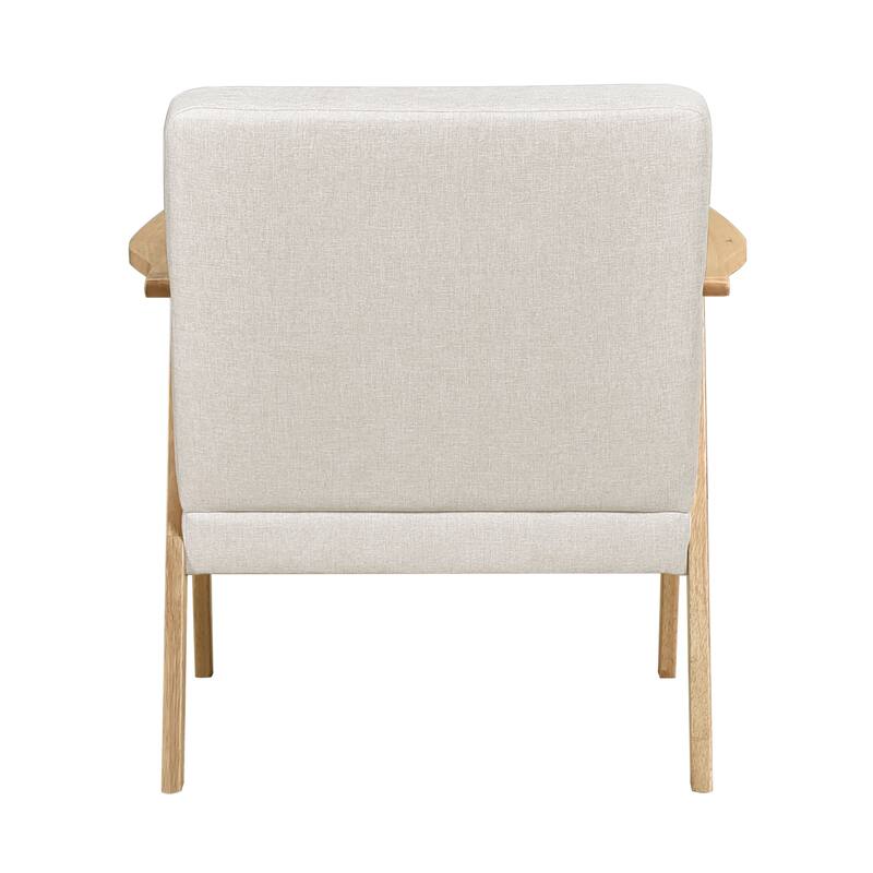 Dean 27" Textured Fabric Accent Chair - Solid Rubberwood Frame