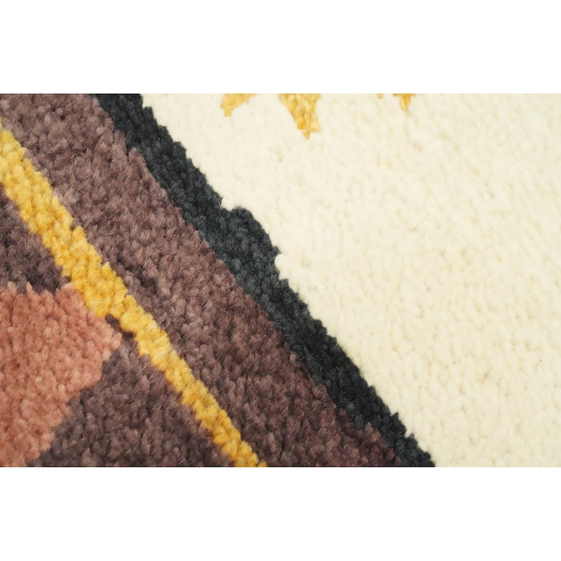 Handmade Wool Gabbeh Vegetable Dye Turkish Area Rug Handmade Wool Carpet - 9' 0'' X 6' 1''