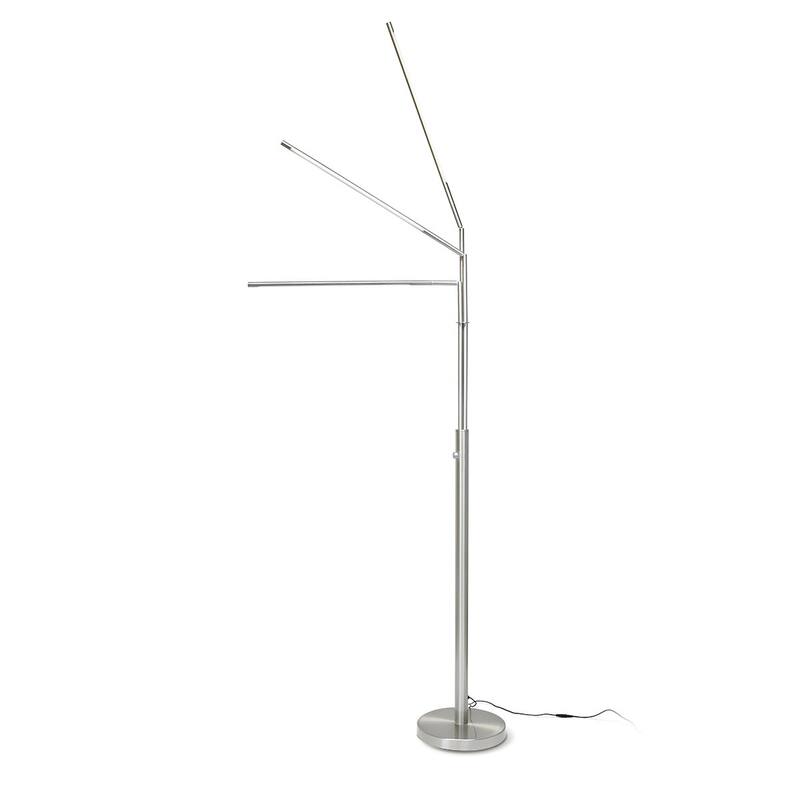HOMEGLAM Terminals 3-light 24W Tube LED adjustable Floor Lamp