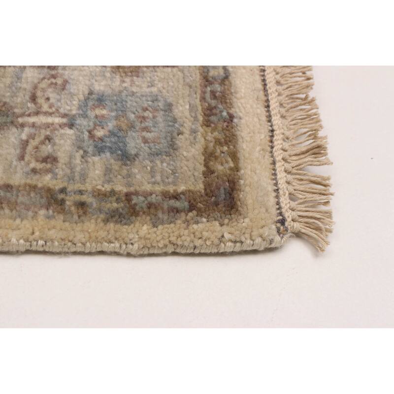 ECARPETGALLERY Hand-knotted Finest Agra Jaipur Ivory Wool Rug - 2'7 x 7'10