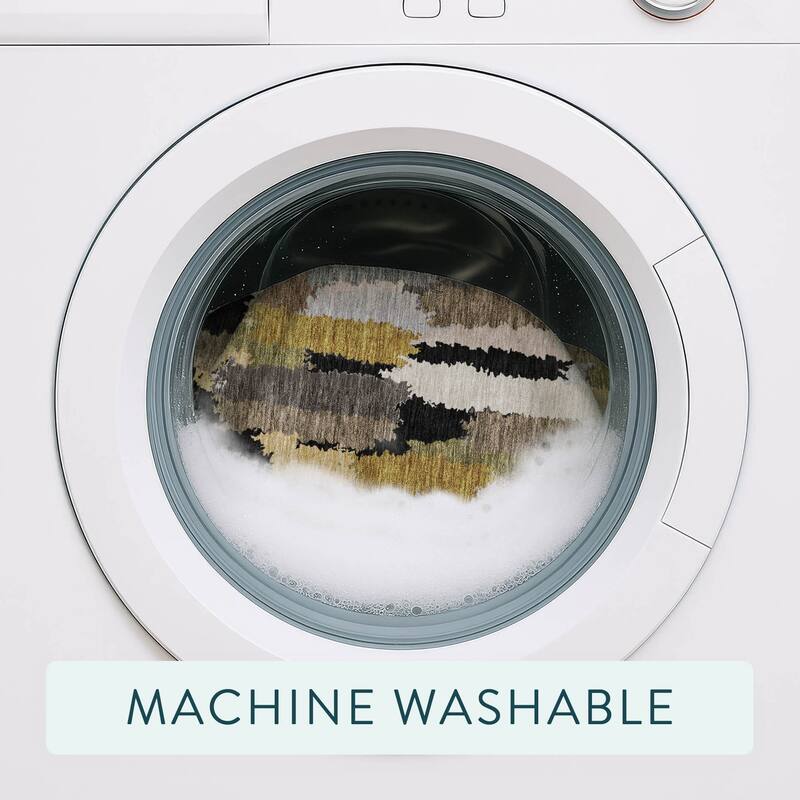 Machine Washable Indoor/ Outdoor Contemporary Stacks Chantille Rug