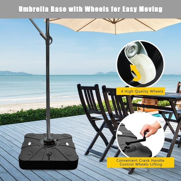 Shop 220 Lbs Offset Patio Umbrella Base With Wheels Sand Water