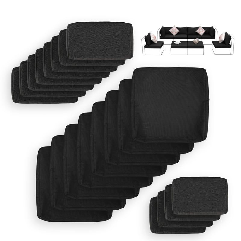 FINCATI 27" × 27" Sectional Cushion Slipcover, Outdoor Cushion Replacement Cover, Patio Seat Cover 27 Inches (COVER ONLY!)