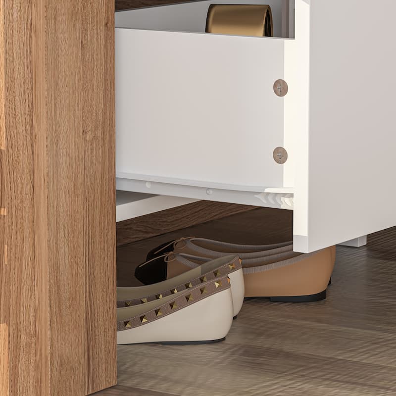 Dual-Purpose Desk Dressing Table Dresser White Working Desk Rotating
