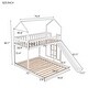 preview thumbnail 6 of 7, Twin over Full House Bunk Bed with Full-Length Guardrail and Slide and Built-in Ladder.