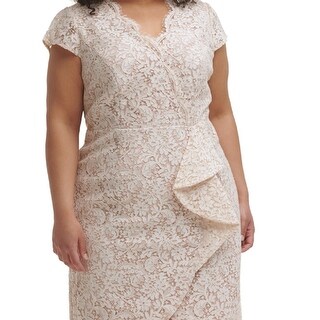 Vince Camuto Women's Ruffle Trim Lace Dress White Size 18W - Bed Bath &  Beyond - 40628919