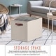 preview thumbnail 27 of 64, Foldable Collapsible Storage Box Bins Linen Fabric Shelf Basket Cube Organizer with Leather Handles - Set of 6