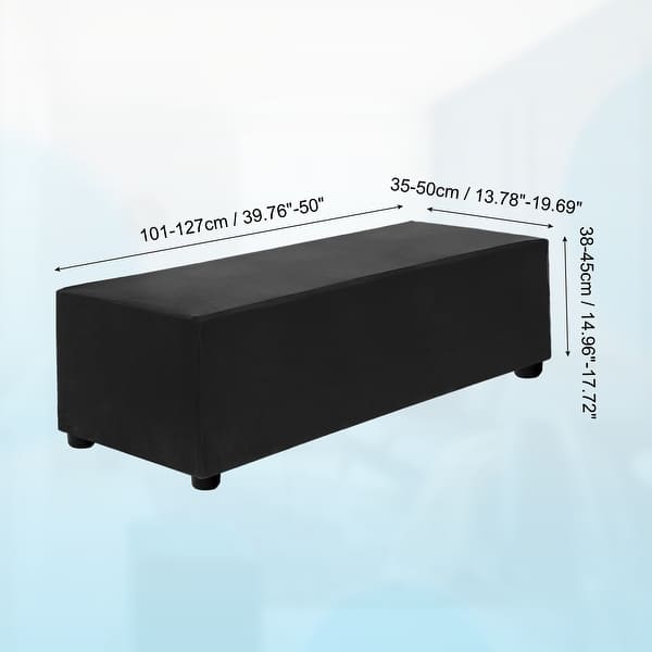 dimension image slide 45 of 52, Stretch Foot Stool Cover Rectangular Square Foot Stool Slipcover