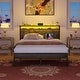 preview thumbnail 31 of 94, Farmhouse Wood Platform Bed Frame with Charged Station and LED Lights