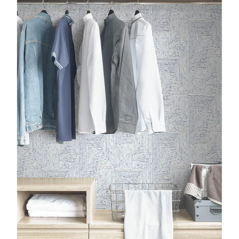 Scott Living Ink Blue Peel and Stick Wallpaper