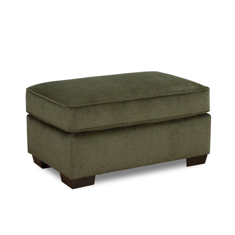 Roundhill Furniture Marvella Living Room Ottoman with Mosswood Chenille Upholstery