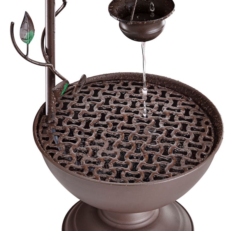 36-inch 6 Hanging Cup Tier Layered Floor Fountain