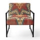 preview thumbnail 23 of 23, Designart "Moroccan Orange Tiles Collage I" Upholstered Bohemian Chic Accent Chair - Arm Chair