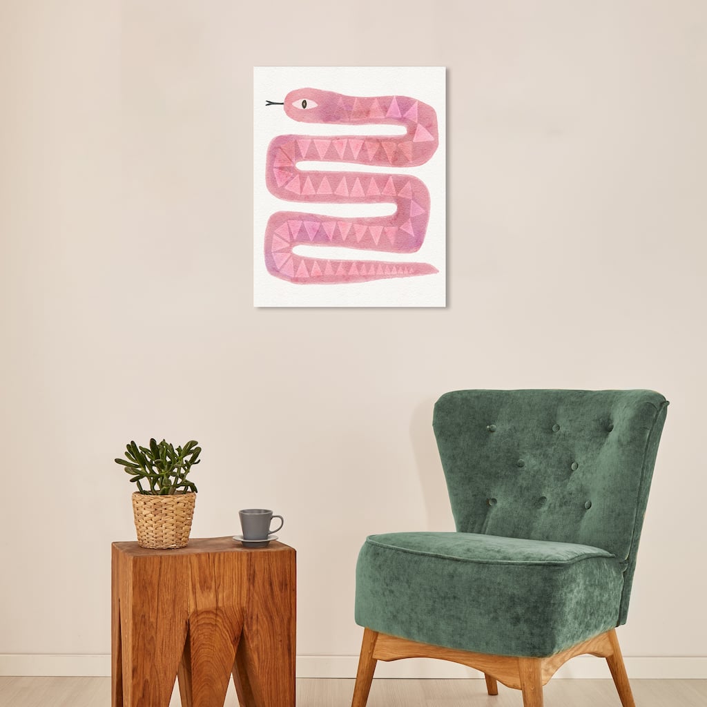 Wynwood Studio Canvas Animals Serpentine Blush Pink and Modern & Contemporary Wall Art Canvas Print