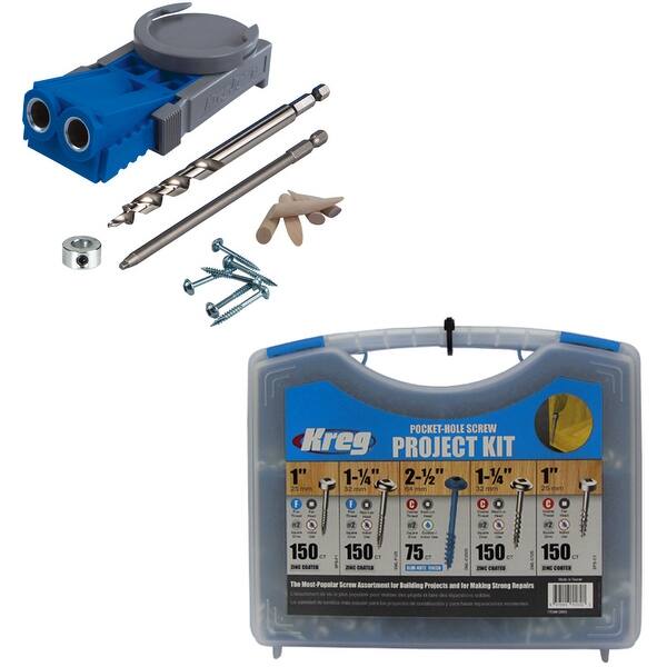 Kreg R3 Jr. Pocket Hole Jig System and PocketHole Screw Kit Blue