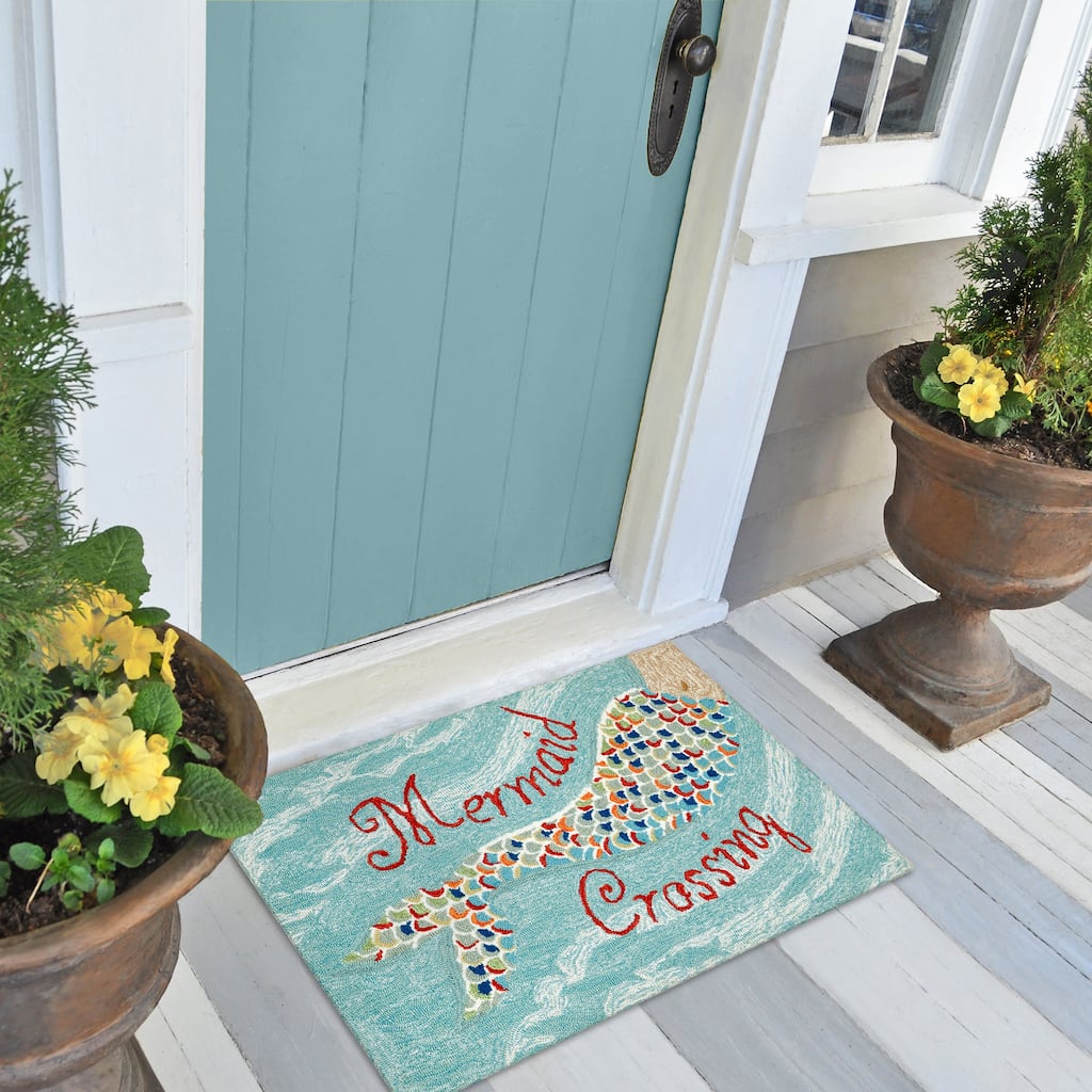Liora Manne Frontporch Mermaid Crossing Indoor/Outdoor Rug - 2'6" x 4'