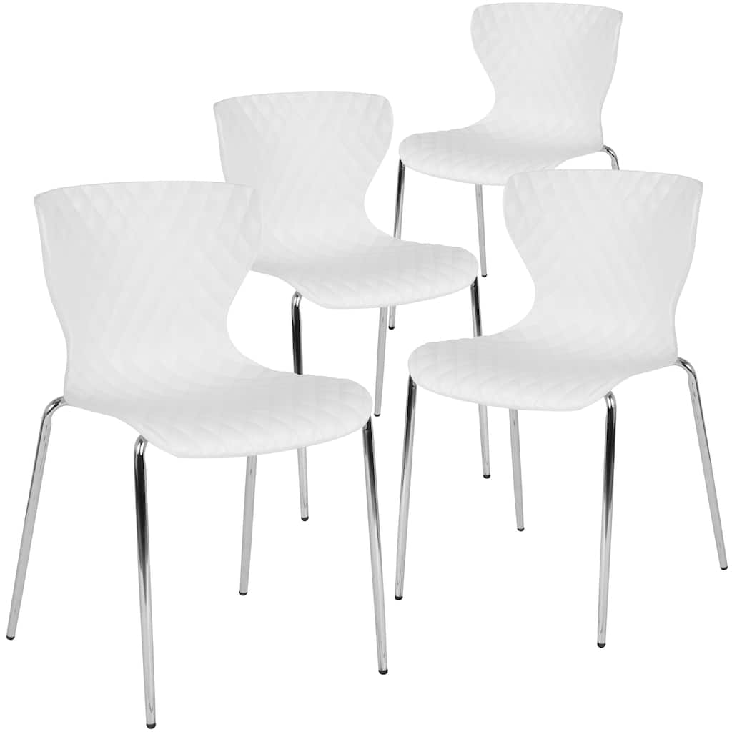 4 Pack Contemporary Design Plastic Stack Chair