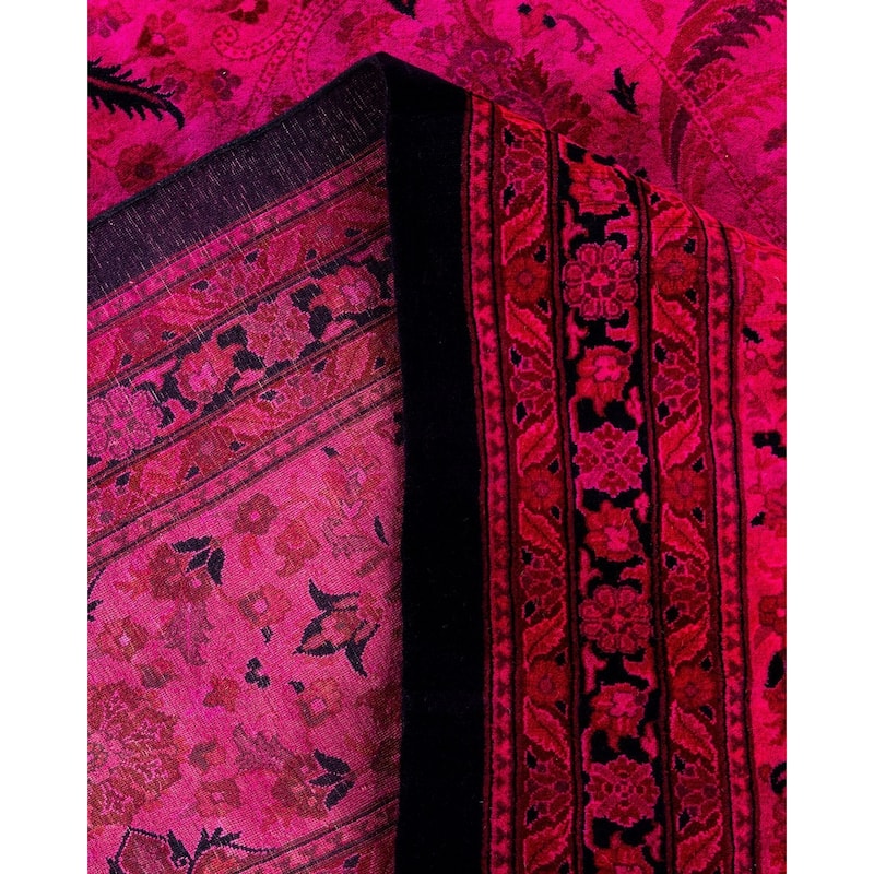 Overdyed, One-of-a-Kind Hand-Knotted Area Rug - Pink - 12' 1" x 18' 0"