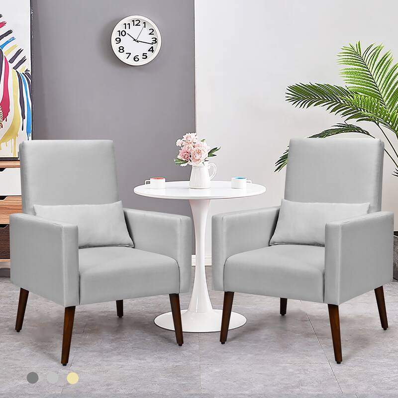 Costway Set of 2 Dual-use Upholstered Rocking Chair w/Pillow Light