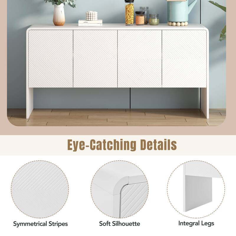 Large Storage Space Sideboard with 4 Doors