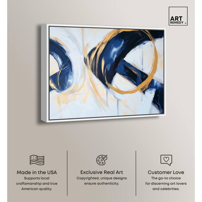 Navy and Gold Rings II Canvas by Art Remedy