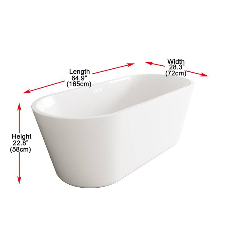 Odell Soaking Bathtub in Glossy White