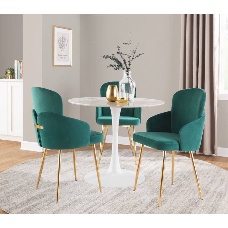 Silver Orchid Dahlia Dining Chair with Metal Legs (Set of 2)