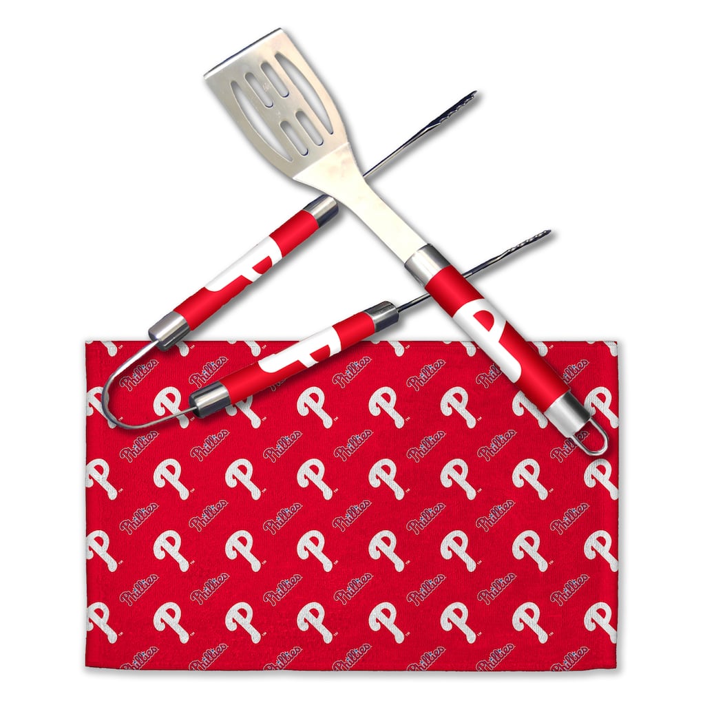 MLB Philadelphia Phillies 3-Piece BBQ Utensil Set 17.25 6 11 x 18 Inches