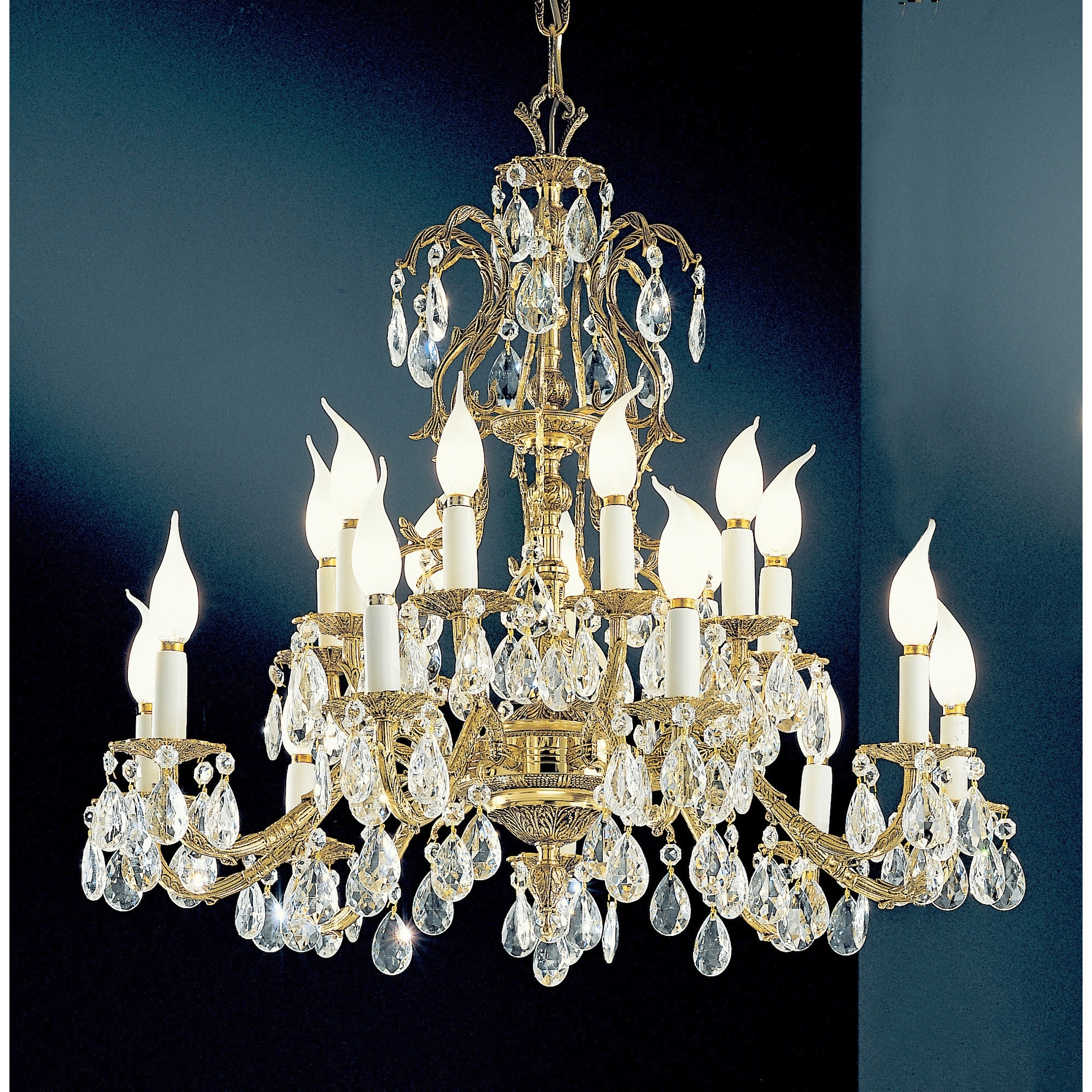 Classic Lighting 5518-OWB  26" Crystal Cast Brass Chandelier from the Barcelona Collection (Crystalique Golden Teak) - Chandeliers For Bedrooms by Overstock.com