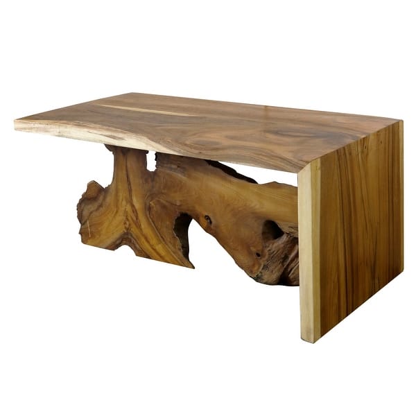 StyleCraft Natural Sugar Wood Teak Root Coffee Table - Rectangular ...