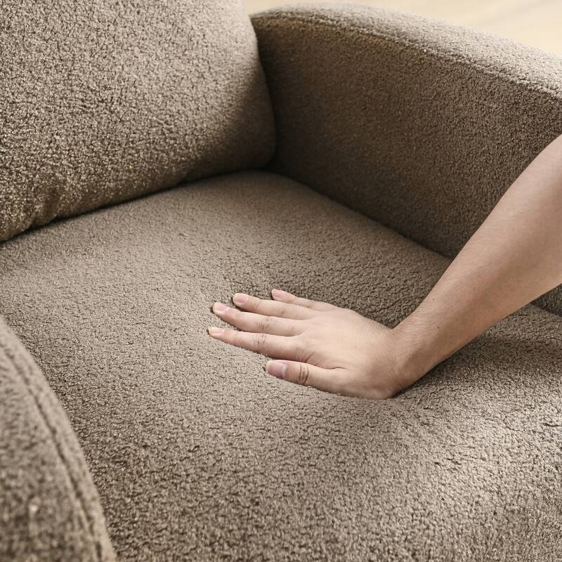 Teddy Fabric Rocking Chair with Side Pockets & High Back Support