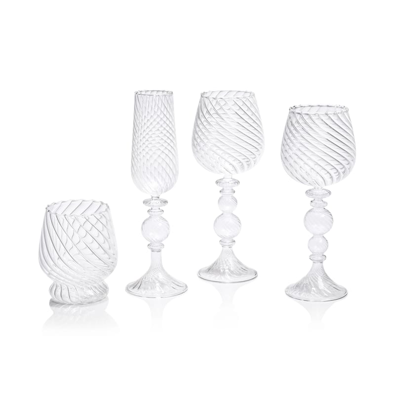 Rialto Twisted Optic Red Wine Glasses, Set of 4