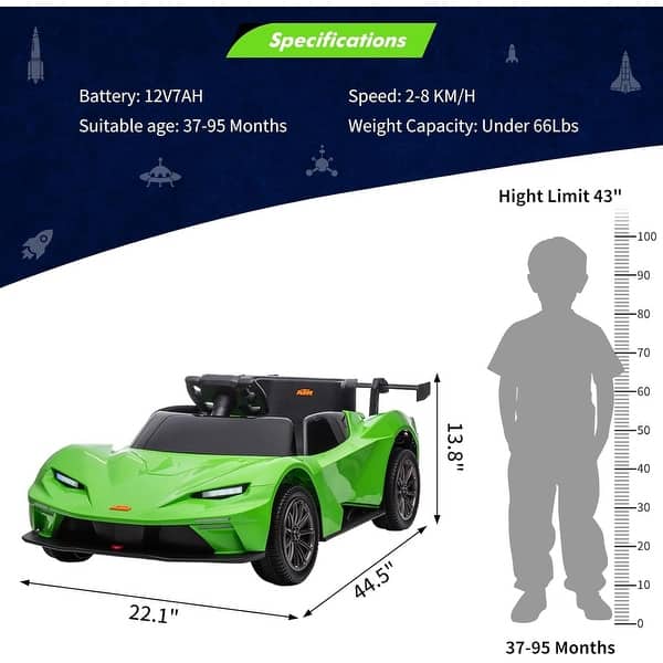 dimension image slide 0 of 3, Kids Ride On Car, Licensed KTM 12V Electric Sports Car