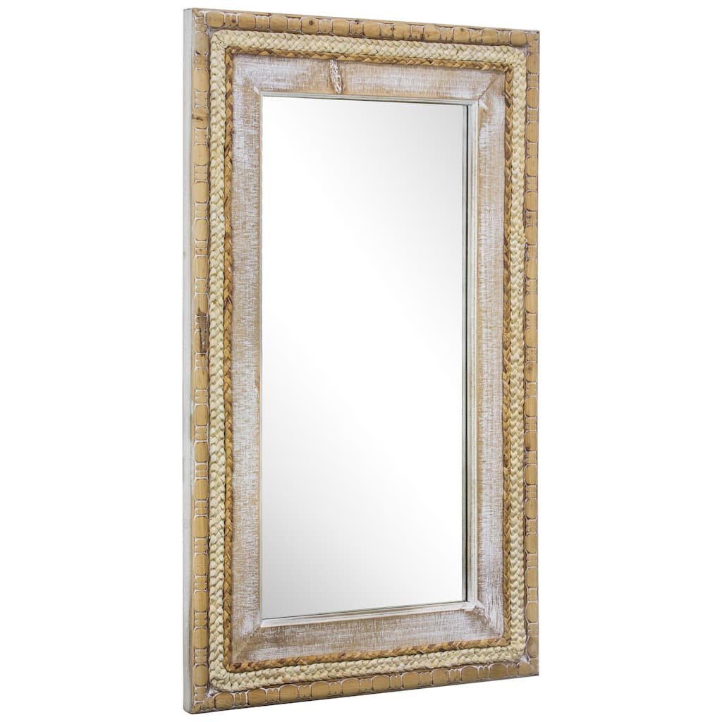 Woven Rattan Mirror 39" x 24" - Brown