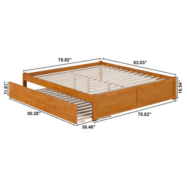 dimension image slide 5 of 11, Concord Bed with Footboard and Twin Extra Long Trundle