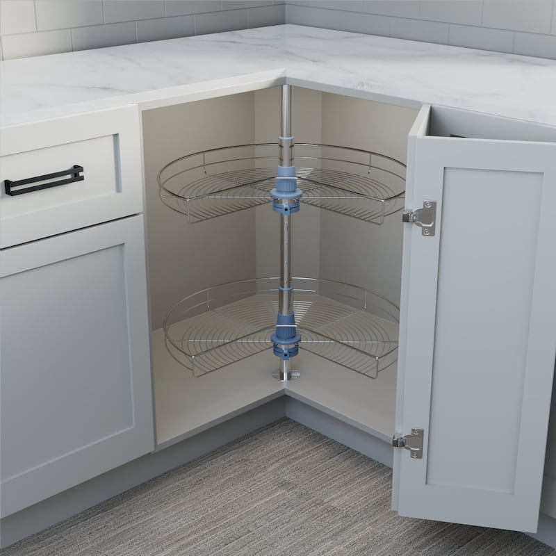 Dowell Lazy Susan 24" Diameter - 270 Degree Double Rack Stainless Steel