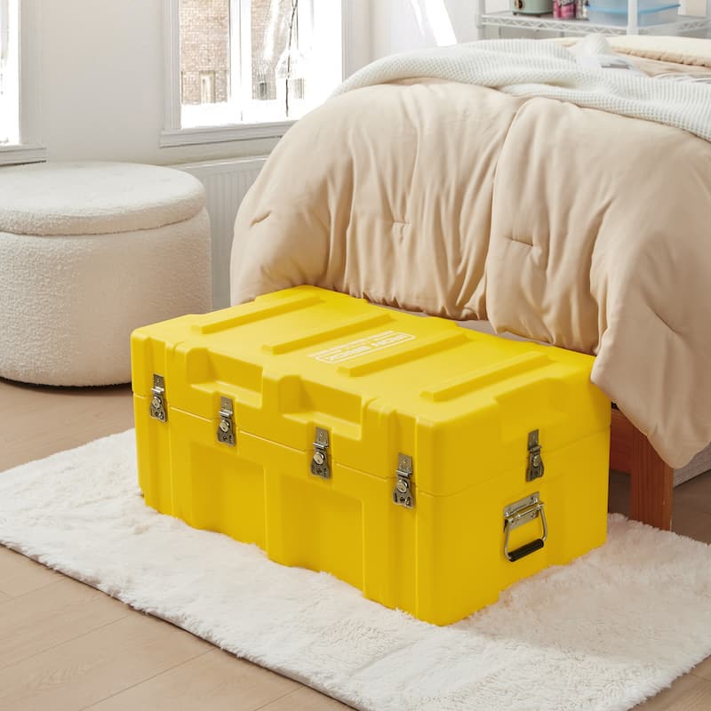 The Iron Brick® Trunk - Durable Footlocker on Wheels - Yellow