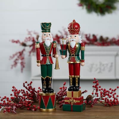 Standing Nutcracker Soldiers Christmas Figurines - 20" - Set of 2