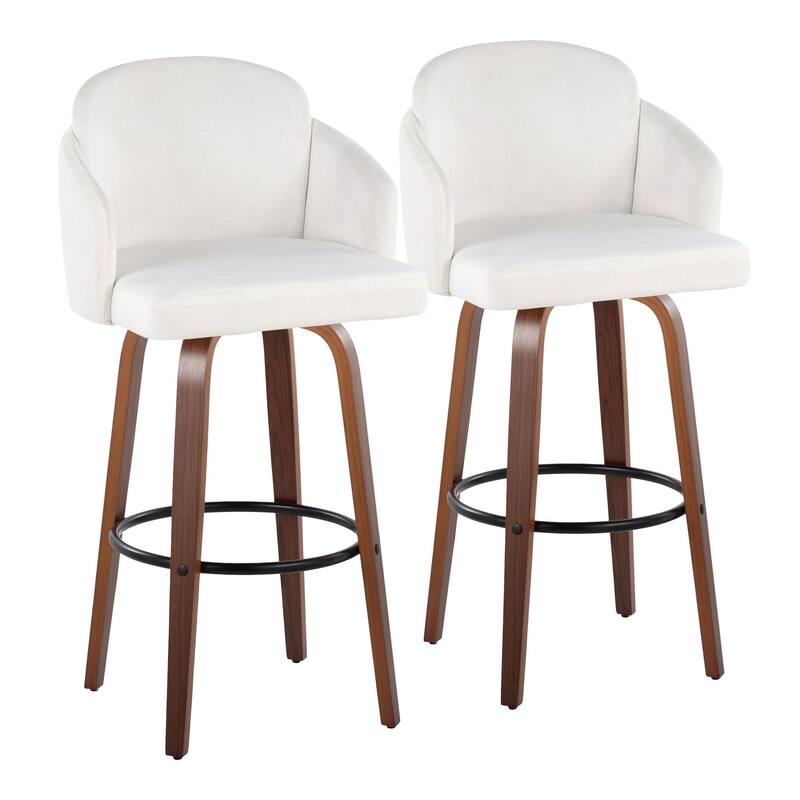 Dahlia 30" Fixed-Height Barstool - Set of 2 - Cream
