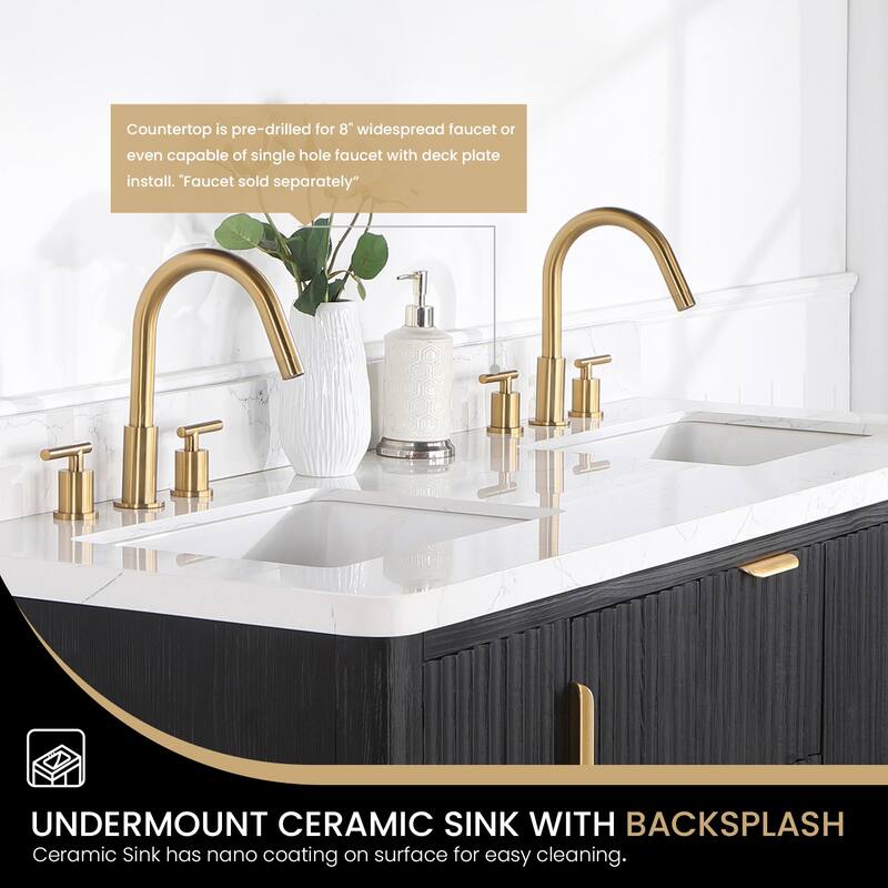Cadiz Bath Vanity with Composite Stone Top without Mirror