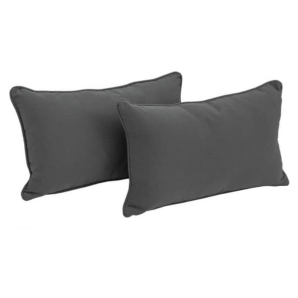 slide 2 of 3, 20-inch by 12-inch Lumbar Throw Pillows (Set of 2) Grey