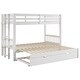 preview thumbnail 10 of 17, Convertible Twin Size Bunk Bed with Pull-out Trundle, Wood Bunk Bed with Staircase and Guardrails, 3-in-1 Sleeper for Guest Room