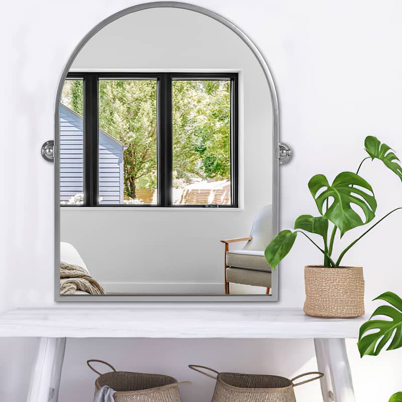 Arched Vintage Pivoting Wall Mirror 36"H×24"W