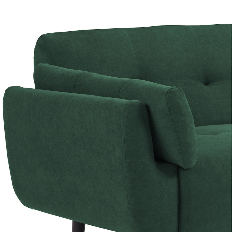 75" Convertible Sleeper Futon Sofa Bed With Adjustable Tufted Back