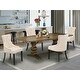 preview thumbnail 25 of 35, Dining Set Included Rectangular Table and Parson Chairs - Distressed Jacobean Finish (Finish & Pieces Option) LAFR5-71-02