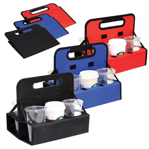 Shop Reusable Cup Carrier/Caddy/Cup Holder For Drinks in Black/Blue/Red